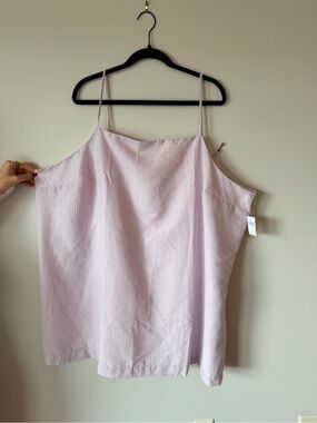Lilac Gingham Spaghetti Strap Women’s Tank Top Dress